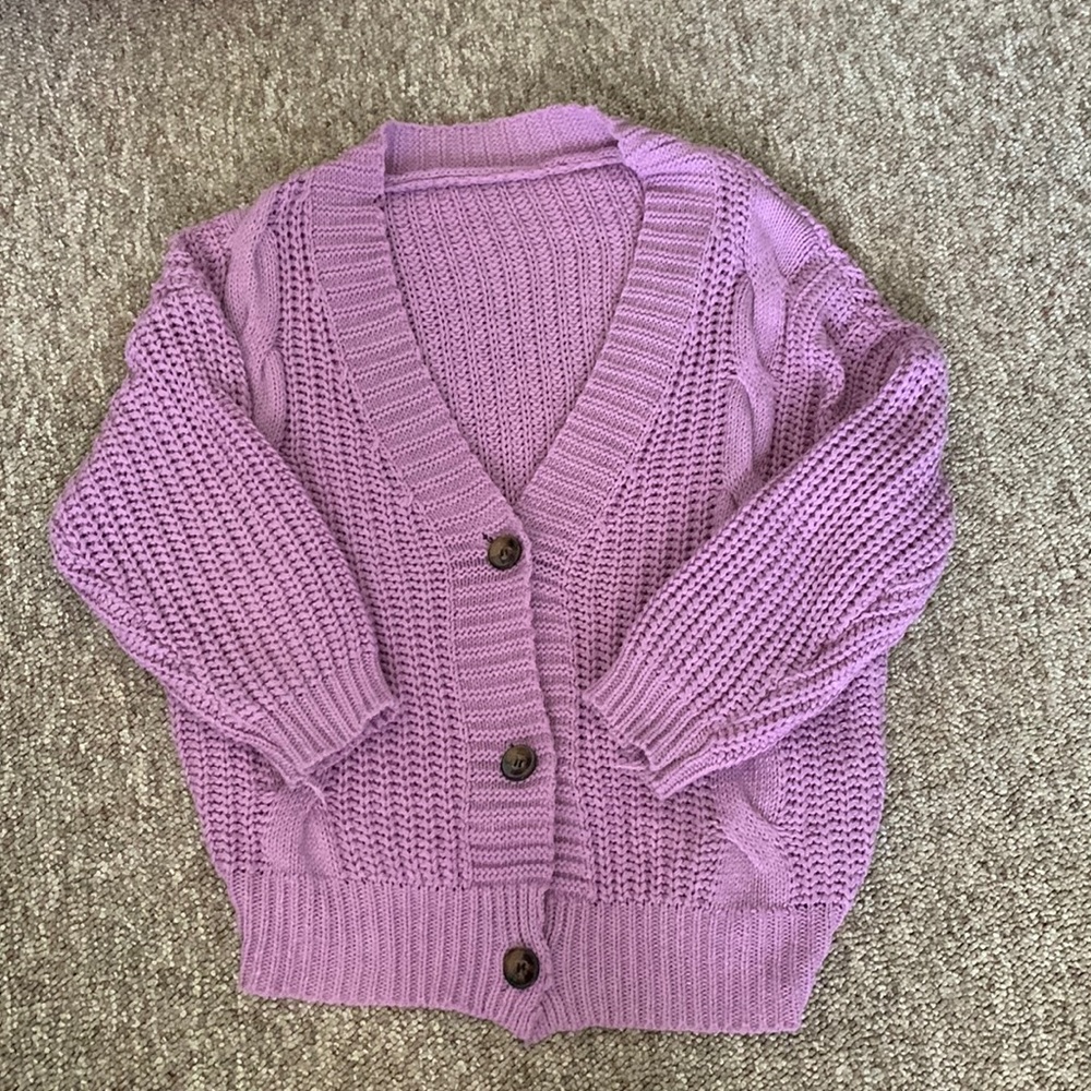 Purple cardigan